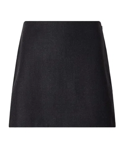 Kallmeyer Kenna Paneled Wool-blend Flannel Mini Skirt In Black