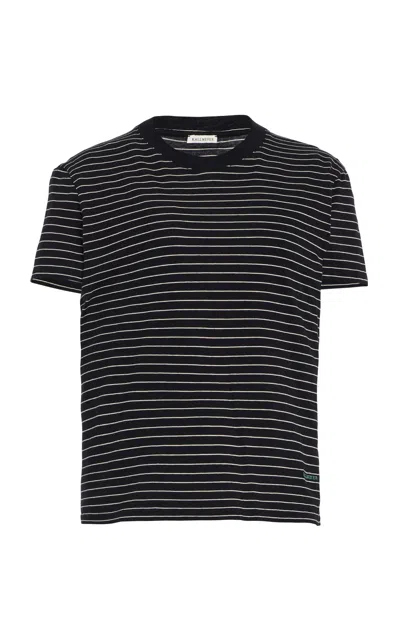 Kallmeyer Kenzie Striped Cotton Tee In Black