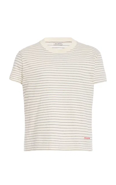 Kallmeyer Kenzie Striped Cotton Tee In White