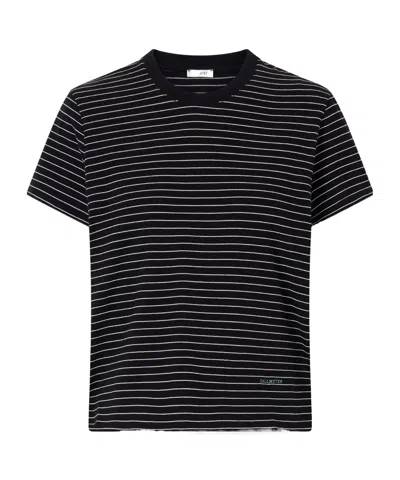 Kallmeyer Kenzie Striped Cotton-jersey T-shirt In Black