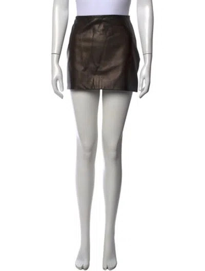 Pre-owned Kallmeyer Lamb Leather Mini Skirt In Brown/metallic