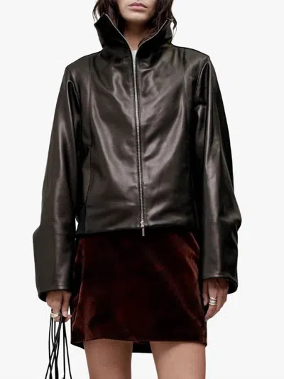 Kallmeyer Liam Leather Bomber Jacket In Black