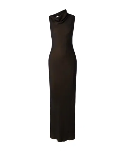 Kallmeyer Lilith One-shoulder Silk Maxi Dress In Neutral