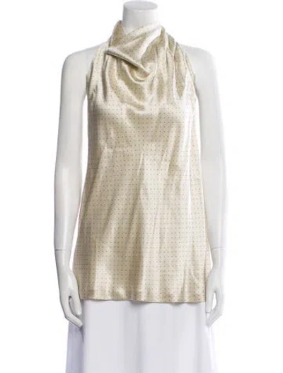 Pre-owned Kallmeyer Linen Cowl Neck Top W/ Tags In White