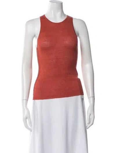 Pre-owned Kallmeyer Linen Crew Neck Top W/ Tags In Orange