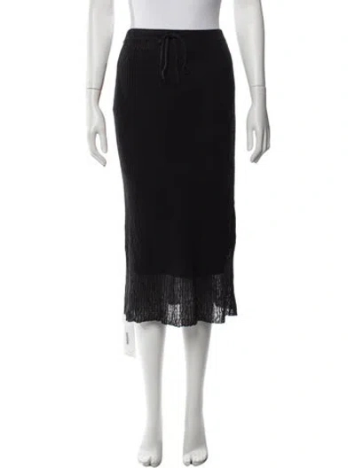 Pre-owned Kallmeyer Linen Long Skirt In Black
