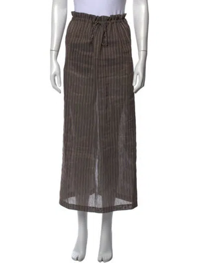 Pre-owned Kallmeyer Linen Long Skirt In Grey