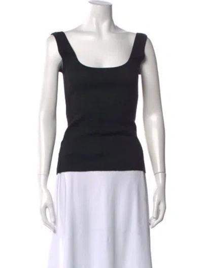 Pre-owned Kallmeyer Linen Scoop Neck Top W/ Tags In Black