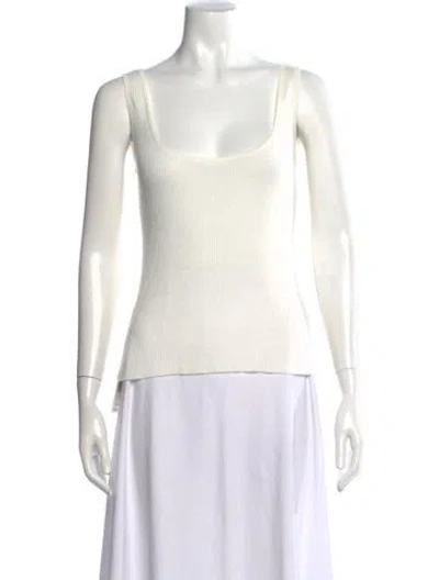 Pre-owned Kallmeyer Linen Scoop Neck Top W/ Tags In White