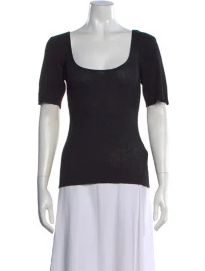 Pre-owned Kallmeyer Linen Square Neckline Top W/ Tags In Black