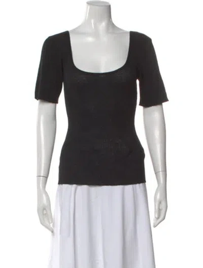 Pre-owned Kallmeyer Linen Square Neckline Top W/ Tags In Black