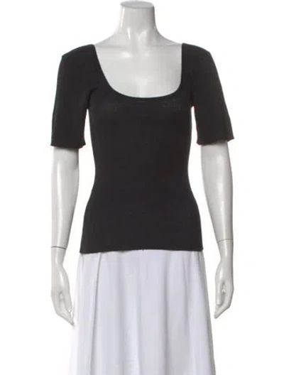 Pre-owned Kallmeyer Linen Square Neckline Top W/ Tags In Black