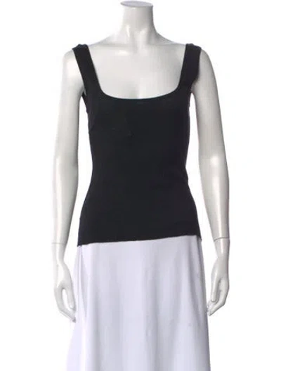 Pre-owned Kallmeyer Linen Square Neckline Top W/ Tags In Black