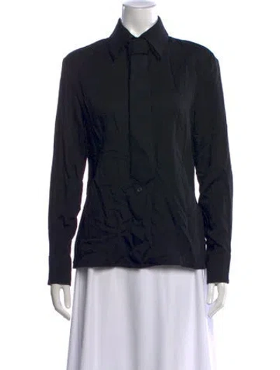 Pre-owned Kallmeyer Long Sleeve Button-up Top In Black