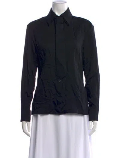 Pre-owned Kallmeyer Long Sleeve Button-up Top In Black