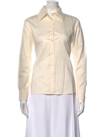Pre-owned Kallmeyer Long Sleeve Button-up Top In Neutrals
