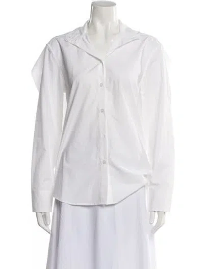 Pre-owned Kallmeyer Long Sleeve Button-up Top In White