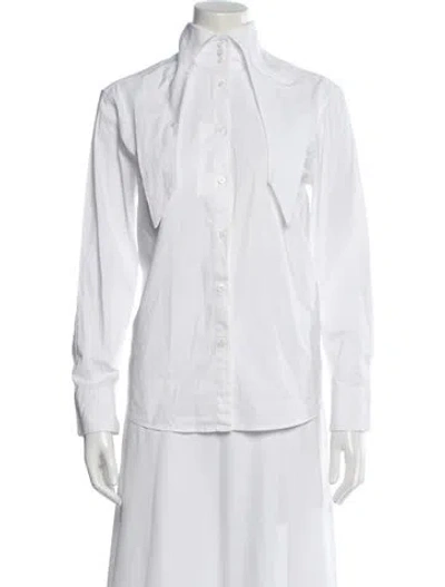 Pre-owned Kallmeyer Long Sleeve Button-up Top In White
