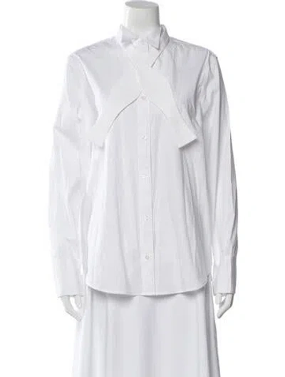Pre-owned Kallmeyer Long Sleeve Button-up Top In White