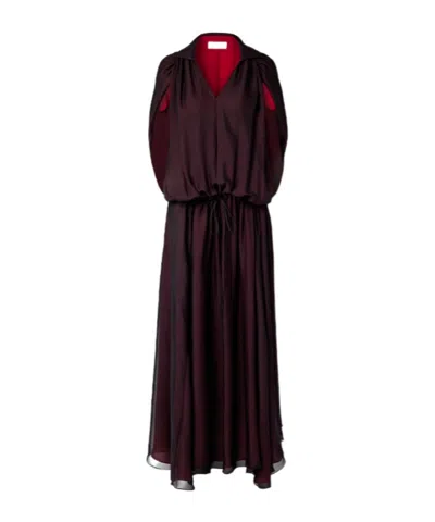 Kallmeyer Loose-fitting Silk Dress In Burgundy