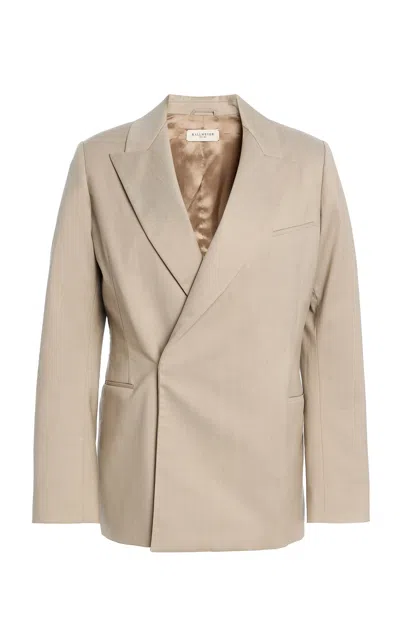 Kallmeyer Lowen Double-breasted Virgin Wool Blazer In Neutral