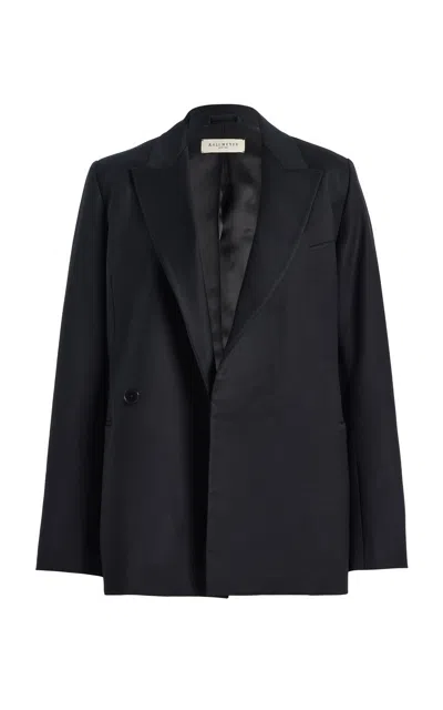 Kallmeyer Lowen Double-breasted Wool-blend Blazer In Black