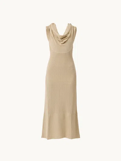 Kallmeyer Manon Cowl Neck Dress Parchment L In Brown