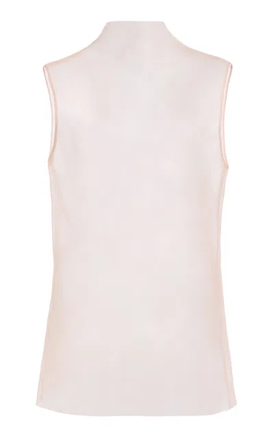 Kallmeyer Marfa High Neck Silk Top In Neutral