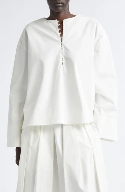 Kallmeyer Marguerite Starched Cotton Poplin Top In Ivory