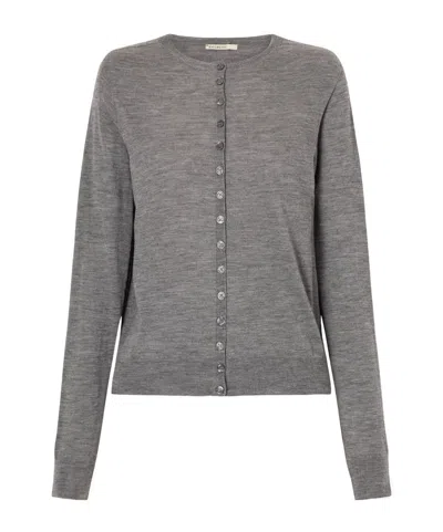 Kallmeyer Crosby Merino Wool Cardigan In Gray