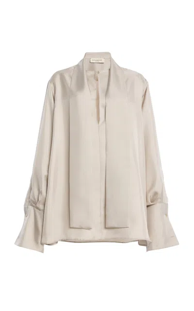 Kallmeyer Merryn Keyhole Silk Top In White