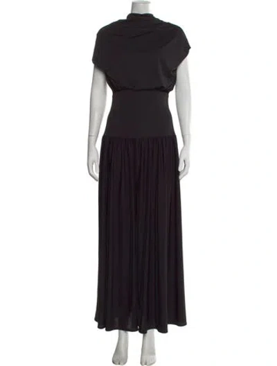 Pre-owned Kallmeyer Mock Neck Long Dress In Black