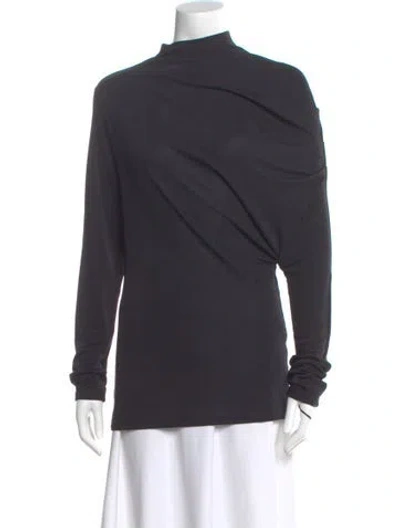 Pre-owned Kallmeyer Mock Neck Long Sleeve Top In Gray