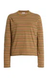 Kallmeyer Wynn Striped Cotton-jersey T-shirt In Brown