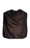 Kallmeyer Naia Draped Silk Top In Black