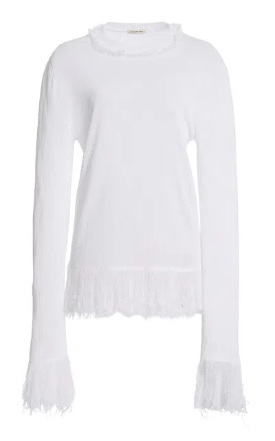Kallmeyer Neave Fringe-trim Crewneck In White