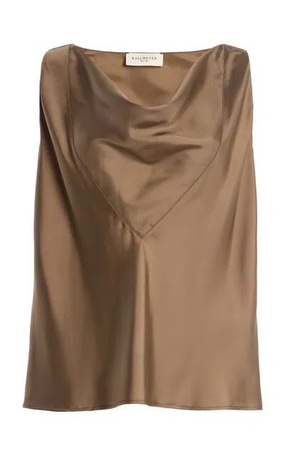Kallmeyer Nicola Silk-twill Top In Brown