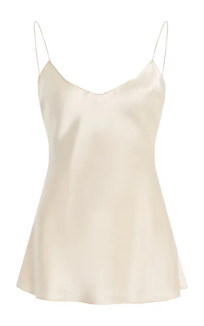 Kallmeyer Noel Bias Silk Charmeuse Top In White