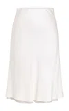Kallmeyer Nola Layered Skirt In Cream Satin And Chiffon In Ivory