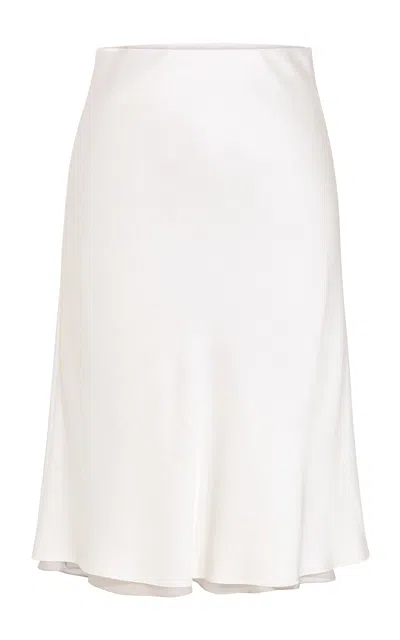 Kallmeyer Nola Layered Skirt In Cream Satin And Chiffon In Ivory