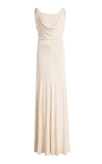 Kallmeyer Odette Cowl Neck Maxi Dress In Neutral