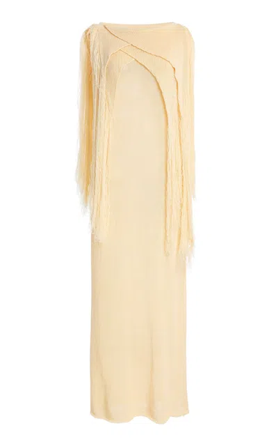 Kallmeyer Olga Layer Detailed Linen Midi Dress In Neutral