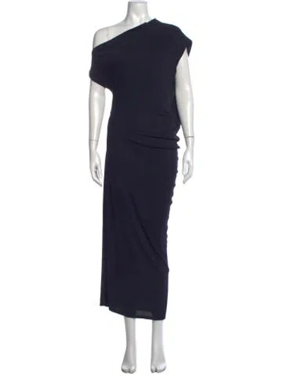 Pre-owned Kallmeyer One-shoulder Long Dress In Blue