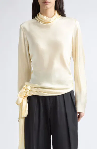 Kallmeyer Ornella Draped Silk Georgette Top In Cream