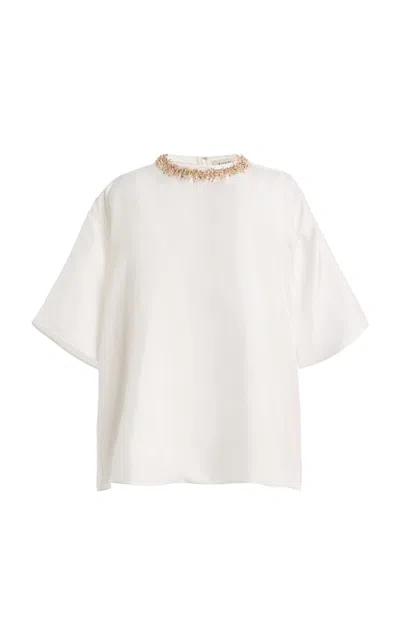 Kallmeyer Otis Bead-embellished Tee In White