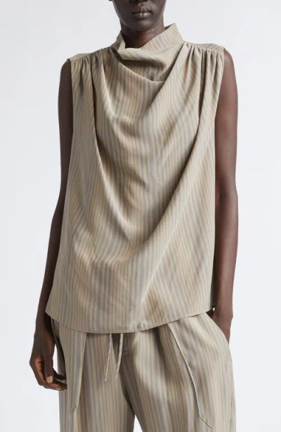 Kallmeyer Penny Stripe Sleeveless Draped Top In Multi