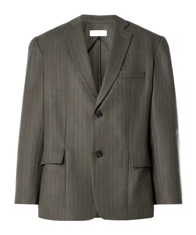 Kallmeyer Pinstriped Wool-twill Blazer In Black