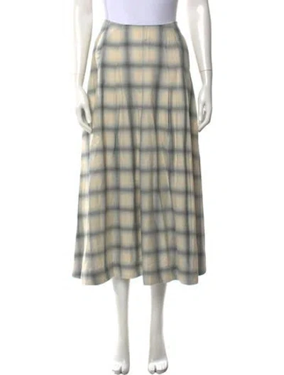 Pre-owned Kallmeyer Plaid Print Long Skirt In Multicolor