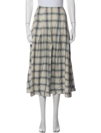 Pre-owned Kallmeyer Plaid Print Midi Length Skirt W/ Tags In Multicolor