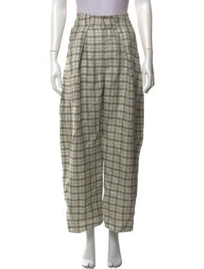 Pre-owned Kallmeyer Plaid Print Wide Leg Pants In Multicolor
